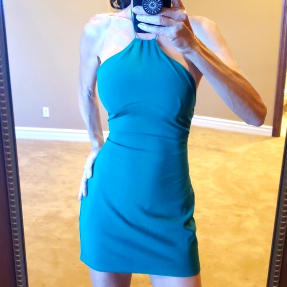 Tiger Mist Franc Corseted-back Green Halter dress, XS - Picture 3 of 16